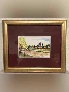 Robert Wild Signed Framed Drawing Hütschenhausen Village Landscape 2006